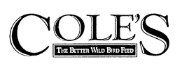COLE'S THE BETTER WILD BIRD FEED logo