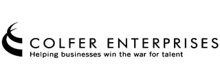 COLFER ENTERPRISES HELPING BUSINESSES WIN THE WAR FOR TALENT logo
