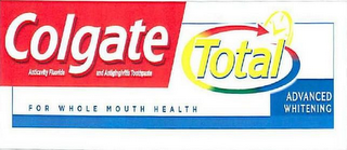 COLGATE TOTAL FOR WHOLE MOUTH HEALTH ANTICAVITY FLUORIDE AND ANTIGINGIVITIS TOOTHPASTE ADVANCED WHITENING logo
