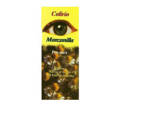 COLIRIO MANZANILLA PRO-MEX REFRESCA ALIVIA EL ARDOR Y EL ENROJECIMIENTO logo