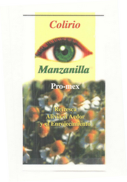 COLIRIO MANZANILLA PRO-MEX REFRESCA ALIVIA EL ARDOR Y EL ENROJECIMIENTO logo