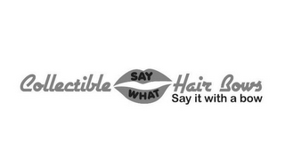 COLLECTIBLE SAY WHAT HAIR BOWS SAY IT WITH A BOW logo