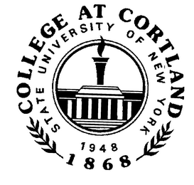 COLLEGE AT CORTLAND STATE UNIVERSITY OF NEW YORK 1948 1868 logo