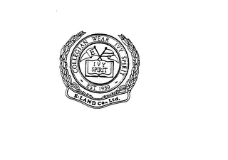 COLLEGIAN WEAR IVY SPIRIT EST 1980 E LAND CO., LTD. E IVY SPIRIT logo