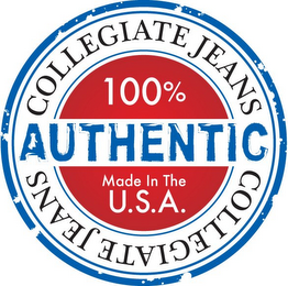 COLLEGIATE JEANS 100% AUTHENTIC MADE INTHE U.S.A. COLLEGIATE JEANS logo