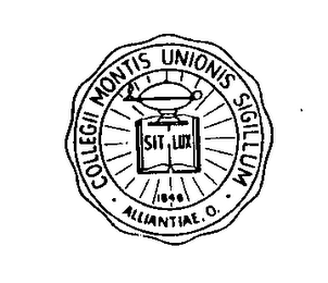 COLLEGII MONTIS UNIONIS SIGILLUM ALLIANTIAE. O. SIT LUX 1846