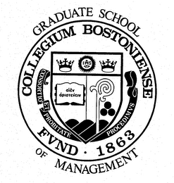 COLLEGIUM BOSTONIENSE FUND-1863 GRADUATE SCHOOL OF MANAGEMENT CONSORTIO ET PROBITATE PROCEDIMUS IHS logo