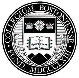 COLLEGIUM BOSTONIENSE FUND. MDCCCLXIII RELIGIONI ET BONIS ARTIBUS logo