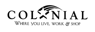 COLONIAL WHERE YOU LIVE, WORK & SHOP logo