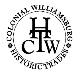 COLONIAL WILLIAMSBURG HISTORIC TRADES CWHT logo