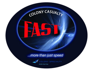COLONY CASUALTY FAST ... MORE THAN JUST SPEED COLONY SPECIALTY MEMBER ARGO GROUP logo