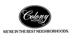 COLONY HOMES WE'RE IN THE BEST NEIGHBORHOODS. logo