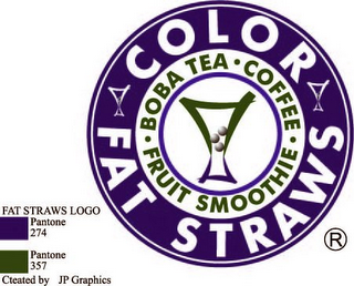 COLOR FAT STRAWS BOBA TEA · COFFEE · FRUIT SMOOTHIE logo