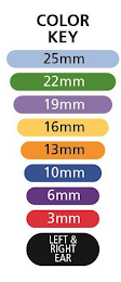 COLOR KEY 25MM 22MM 19MM 16MM 13MM 10MM 6MM 3MM LEFT & RIGHT EAR logo