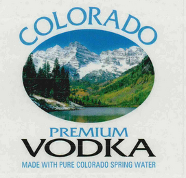 COLORADO PREMIUM VODKA MADE WITH PURE COLORADO SPRING WATER logo