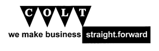 COLT WE MAKE BUSINESS STRAIGHT.FORWARD logo