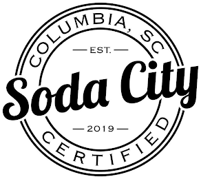 COLUMBIA, SC EST. 2019 SODA CITY CERTIFIED logo