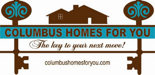 COLUMBUS HOMES FOR YOU THE KEY TO YOUR NEXT MOVE! COLUMBUSHOMESFORYOU.COM logo