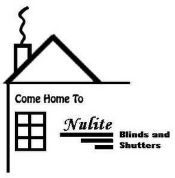 COME HOME TO NULITE BLINDS AND SHUTTERS logo