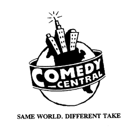 COMEDY CENTRAL SAME WORLD. DIFFERENT TAKE logo