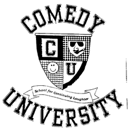 COMEDY UNIVERSITY CU SCHOOL FOR CONTINUING LAUGHTER logo