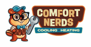 COMFORT NERDS COOLING HEATING COMFORT NERDS logo