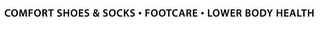 COMFORT SHOES & SOCKS · FOOTCARE · LOWER BODY HEALTH logo