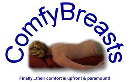 COMFYBREASTS FINALLY...THEIR COMFORT IS UPFRONT & PARAMOUNT! logo