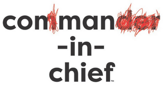COMMANDER-IN-CHIEF CON MAN-IN-CHIEF logo