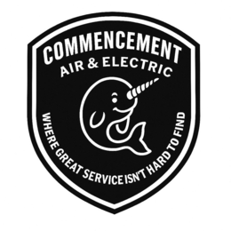 COMMENCEMENT AIR & ELECTRIC WHERE GREAT SERVICE ISN'T HARD TO FIND logo