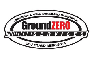 COMMERCIAL AND RETAIL PARKING AREA MAINTENANCE GROUNDZERO SERVICES COURTLAND, MINNESOTA logo