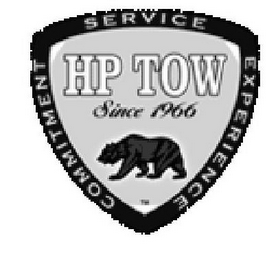 COMMITMENT SERVICE EXPERIENCE HP TOW SINCE 1966 logo