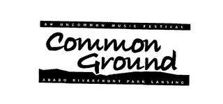 COMMON GROUND AN UNCOMMON MUSIC FESTIVAL ADADO RIVERFRONT PARK LANSING logo