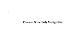 COMMON SENSE BODY MANAGEMENT logo