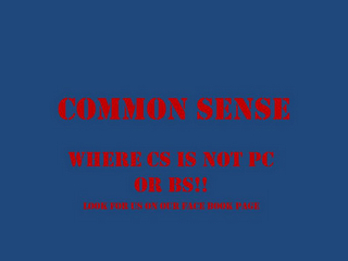 COMMON SENSE WHERE CS IS NOT PC OR BS!! LOOK FOR US ON OUR FACE BOOK PAGE logo