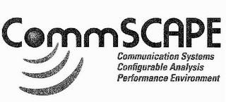 COMMSCAPE COMMUNICATION SYSTEMS CONFIGURABLE ANALYSIS PERFORMANCE ENVIRONMENT logo