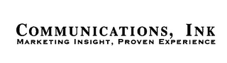 COMMUNICATIONS, INK MARKETING INSIGHT, PROVEN EXPERIENCE logo