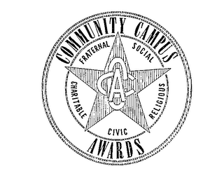 COMMUNITY CAMPUS AWARDS CCA FRATERNAL SOCIAL CHARITABLE CIVIC RELIGIOUS logo