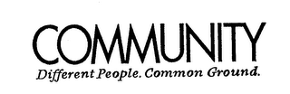 COMMUNITY DIFFERENT PEOPLE. COMMON GROUND. logo
