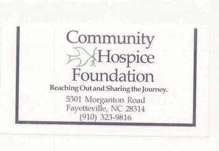 COMMUNITY HOSPICE FOUNDATION REACHING OUT AND SHARING THE JOURNEY. logo