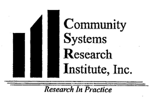 COMMUNITY SYSTEMS RESEARCH INSTITUTE, INC. RESEARCH IN PRACTICE logo