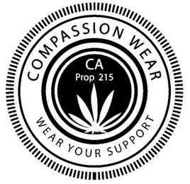 COMPASSION WEAR WEAR YOUR SUPPORT CA PROP 215 logo