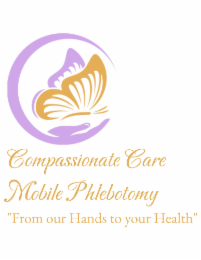 COMPASSIONATE CARE MOBILE PHLEBOTOMY "FROM OUR HANDS TO YOUR HEALTH" logo