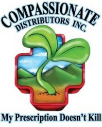 COMPASSIONATE DISTRIBUTORS INC. MY PRESCRIPTION DOESN'T KILL logo