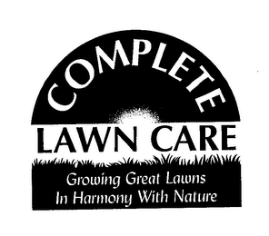 COMPLETE LAWN CARE GROWING GREAT LAWNS IN HARMONY WITH NATURE logo