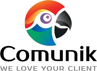 COMUNIK WE LOVE YOUR CLIENT logo