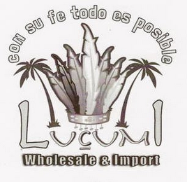 CON SU FE TODO ES POSIBLE LUCUMI WHOLESALE & IMPORT logo