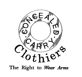 CONCEALED CARRY CLOTHIERS THE RIGHT TO WEAR ARMS logo