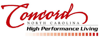 CONCORD NORTH CAROLINA HIGH PERFORMANCE LIVING logo