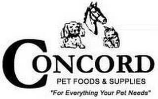 CONCORD PET FOODS & SUPPLIES "FOR EVERYTHING YOUR PET NEEDS" logo